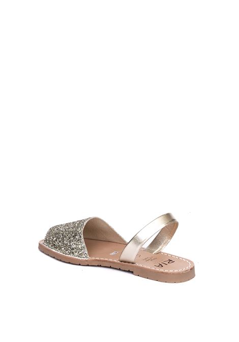 Champagne glitter flat sandal RIA MENORCA | R21224GLITTER-C/6